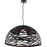 Luminaire suspendu Coral de Dainolite de 20 po de diamètre, avec fini noir mat et 1 ampoule
