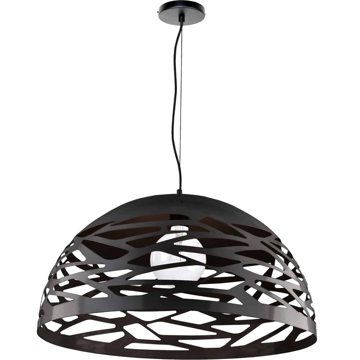 Luminaire suspendu Coral de Dainolite de 20 po de diamètre, avec fini noir mat et 1 ampoule