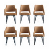 Ensemble de 6 chaises de salle a manger Tremont Modern en cuir couleur selle