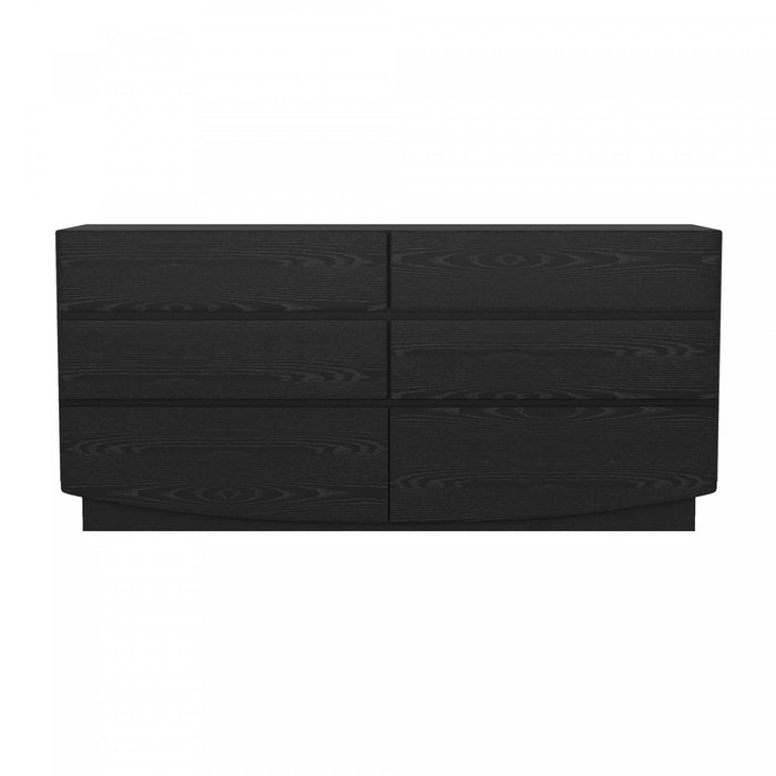 Commode contemporaine Ardea 72\" en noir (6 tiroirs)