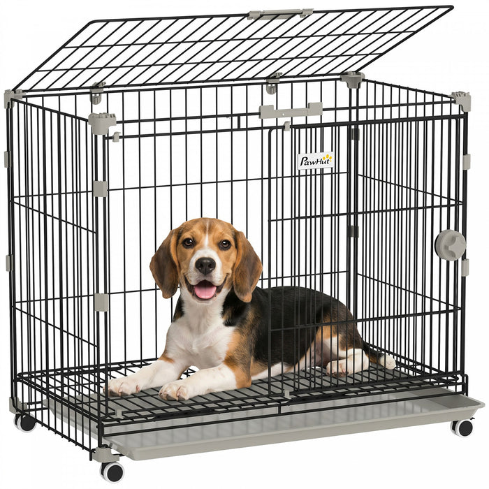 Cage pour Chien sur Roulettes, 75 cm, Metal