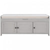 Banc De Rangement Olivia En Pin Avec Meuble A Chaussures 3 Portes Et Compartiment Cache, Gris Patine
