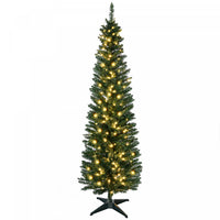 Homcom Arbre De Noel Artificiel Illumine 6 Pi Avec Lumieres Led Blanc Chaud