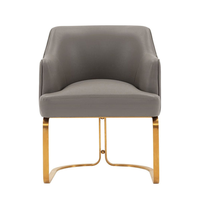 Chaise de salle à manger moderne Eda de Manhattan Comfort en similicuir - taupe