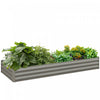 Outsunny Lit De Jardin Sureleve Galvanise 95\" X 36\" X 12\", Jardiniere Surelevee En Metal, Bricolage Et Nettoyage Faciles Pour La Culture De Fleurs, Herbes, Plantes Grasses, Argente