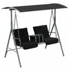 Outsunny Double Balancoire D'exterieur Pour 2 Pers Avec Table, Noir