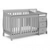 Storkcraft Portofino Lit de bebe convertible 4-en-1 avec table a langer - Gris galet