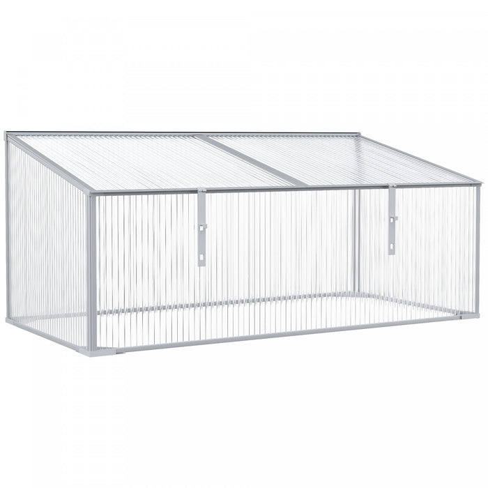 Outsunny Serre Exterieure Et Interieure Outsunny De 39''x23,5''x17,25'' Pour Plantes Plus Grande Piece Avec Panneau Solaire Reglable, Cadre Froid