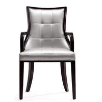 Ensemble 2 chaises de salle à manger Fifth Avenue de Manhattan Comfort en similicuir - argenté et noyer