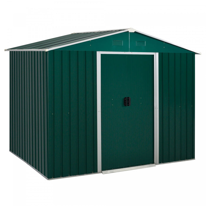 Outsunny Hangar De Rangement 8'x6' Avec Portes Coulissantes, Vert