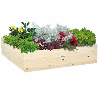 Outsunny 46'' X 46'' Jardiniere En Bois Carre Potager Lit Sureleve Jardin Patio Terrasse Bois De Sap