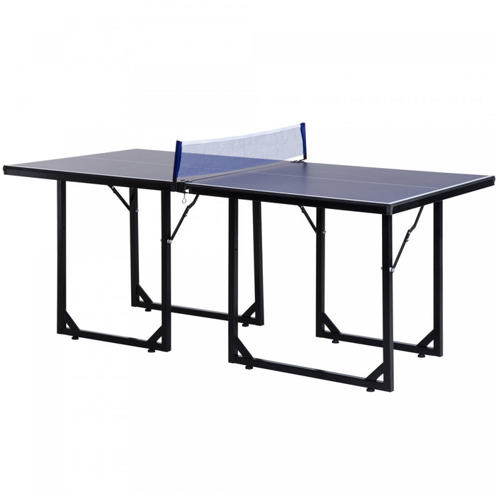 Soozier 1,8 X 0,9 M Table De Ping-pong Compacte De Taille Moyenne Table De Ping-pong Familiale Multi-usages Pliable Sur Pied Bleu