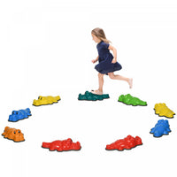Outsunny Pierres D'equilibre Pour Enfant, 9 Pieces Anti-derapantes, Tremplins Jeu De Coordination De