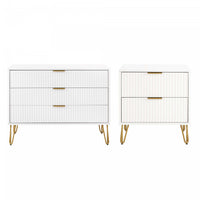  Ensemble moderne Dumbo de 2 pieces, commode blanche