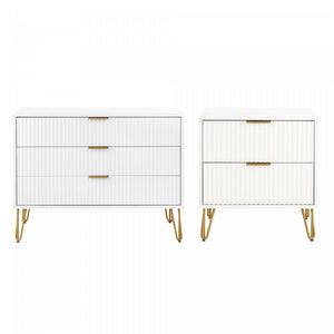Ensemble moderne Dumbo de 2 pieces, commode blanche