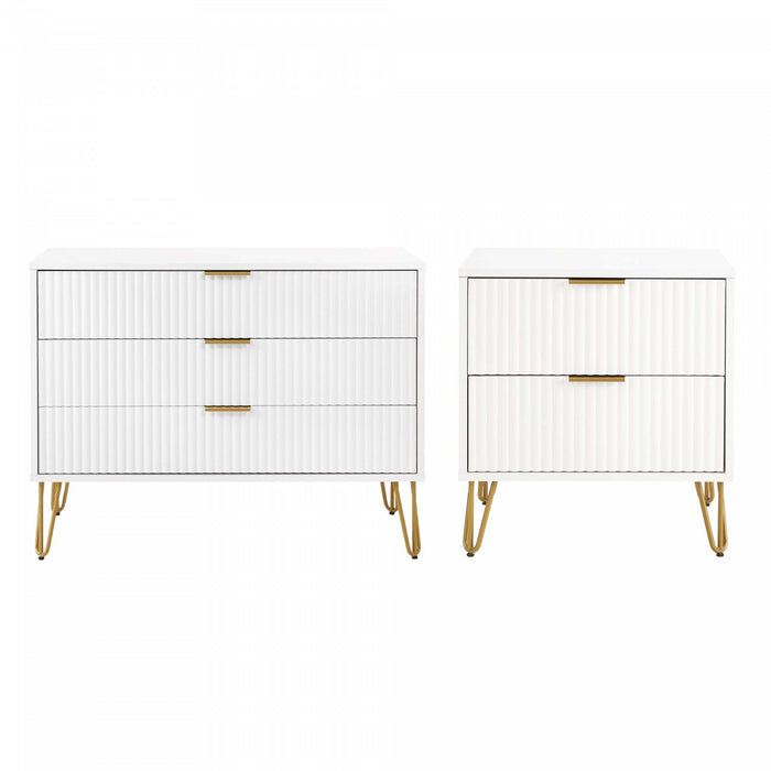 Ensemble moderne Dumbo de 2 pieces, commode blanche