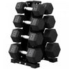 Soozier Set d’Halteres Hexagonaux 82 kg avec Rack Vertical pour Salle de Sport a Domicile