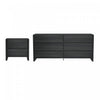 Linda Moderne Commode 2 Pieces et Table de Nuit en Gris Charbon