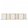 Pawhut Barriere De Securite Barriere Modulable Pliable Pour Animaux De Compagnie Avec 2 Pieds De Support 6 Panneaux Bois Massif De Pin Acier Bois Naturel