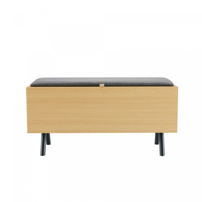 Banc de rangement moderne Paloma en chene clair