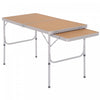 Table pliante table de camping table de jardin avec rallonge hauteur reglable aluminium MDF imitation bambou