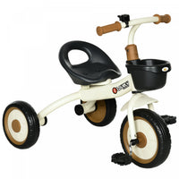 Qaba Tricycle Pour Tout-petits Filles Et Garcons De 2 A 5 Ans, Velo Avec Siege Reglable, Panier, Clo