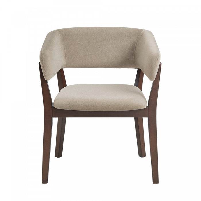Fauteuil Blake moderne en bois avec imitation mohair, coloris naturel