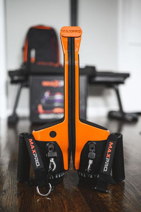 Maxpro Fitness Cable Intelligent Portable Home Gym - Machine D'exercice Tout-en-un Avec Bluetooth - Construire, Bruler Et Tonifier. Force, Hiit, Plyo - Orange