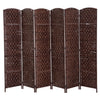 Homcom Paravent De Separation De Piece En Osier Tisse A 6 Panneaux