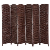 Homcom Paravent De Separation De Piece En Osier Tisse A 6 Panneaux