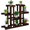 Support De Pot De Plante En Bois A 4 Niveaux Outsunny Support De Fleur Carbonise Vertical Etagere De Jardin Exterieur