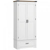 HOMCOM Armoire de rangement de cuisine avec etageres reglables, blanc