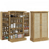 HOMCOM Armoire de rangement de garde-manger en rotin de 41 po, Naturel