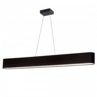 Luminaire suspendu horizontal Aubrey de Dainolite ovale avec abat-jour noir et blanc, fini noir mat et ampoule de 30 W