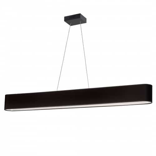 Luminaire suspendu horizontal Aubrey de Dainolite ovale avec abat-jour noir et blanc, fini noir mat et ampoule de 30 W