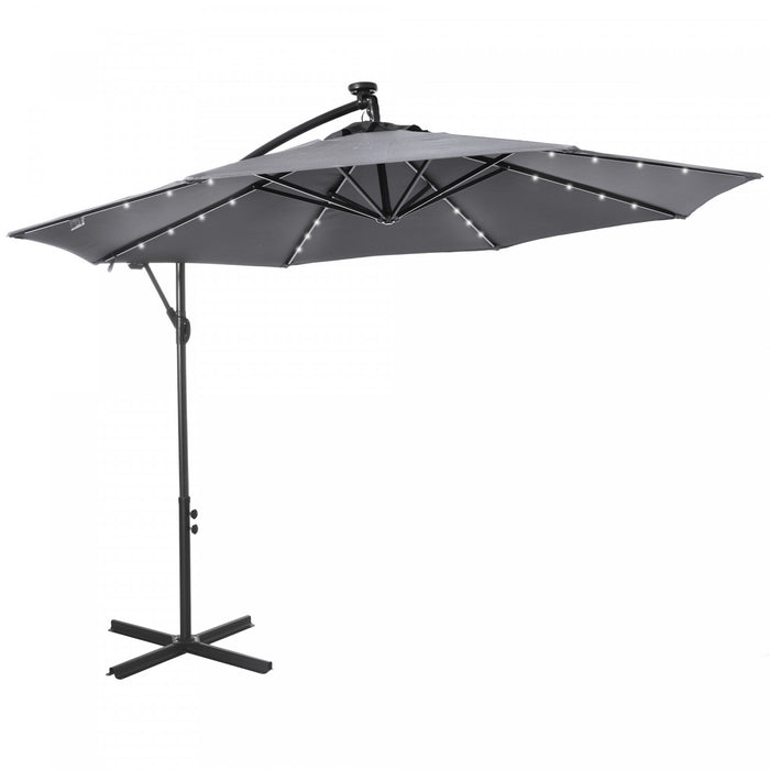 Outsunny Parasol De Patio Gris