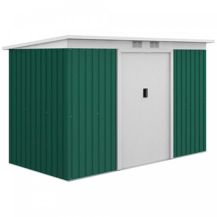 Outsunny Abri De Jardin En Metal 9' X 4' Avec Porte Coulissante