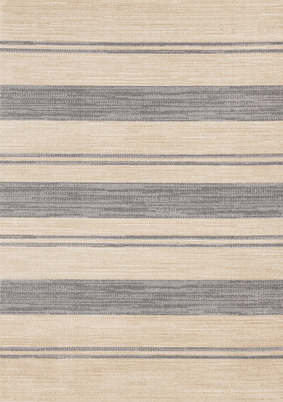 Covington Beige Grey Striped Design Rug, 6'7" x 9'10" Indoor Area Rug | Tapis Covington beige et gris a rayures, 6'7" x 9'10"