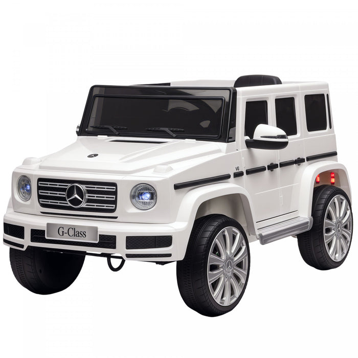 Aosom Voiture Electrique 12v Mercedes-benz G500, Pour Enfants, Blanch