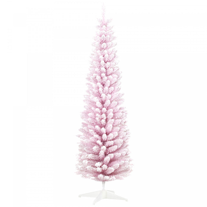 Homcom Arbre De Noel Artificiel Crayon Avec Branches Floquees De Neige