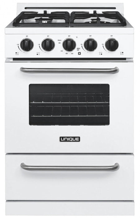 Cuisinière au gaz propane Hors réseau par Unique de 24 po avec allumage à pile - UGP-24G OF1 W