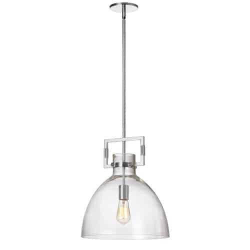 Luminaire suspendu Liberty de Dainolite avec fini chromé poli et 1 ampoule