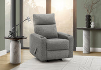  Petit Fauteuil Inclinable Rembourre, Fauteuil Bercant Manuel, Tissu Gris Fonce
