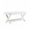 Banc d’appoint moderne du milieu du siecle Abigail en velours creme capitonne