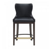 Tabouret de comptoir Blair moderne en bois avec revetement en tissu, noir