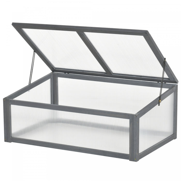 Outsunny Jardiniere En Polycarbonate En Bois 39\" X 26\" X 16\", Gris