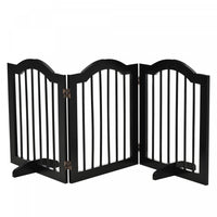Pawhut Barriere Autoportante Pour Chiens Barriere En Bois Pour L'interieur, 3 Panneaux Avec 2 Pieds
