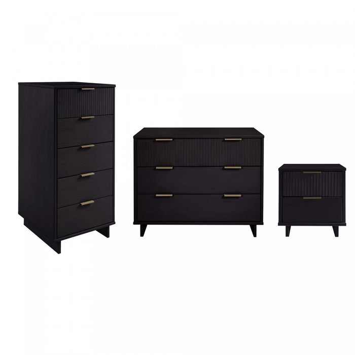 Ensemble de commode moderne Granville 3 pieces en noir