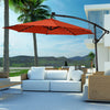Costway Parasol deporte de patio de 10 pieds, solaire LED, rotation a 360 degres, orange
