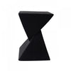 Zane 18" MGO Geometric Twisted Accent Table, Unique Wood Grain Indoor Side Table, Black | Table d'appoint geometrique torsadee Zane 18 pouces MGO, table laterale interieure a grain de bois, noir